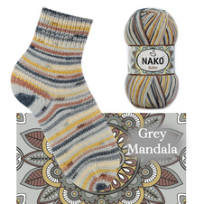 Knitting yarn Nako Boho 82453 - grey - Knitting yarn Boho 82453 - šedá