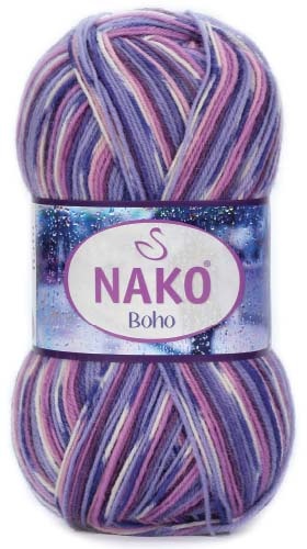 Knitting yarn Nako Boho 82456 - purple - Knitting yarn Boho 82456 - purple