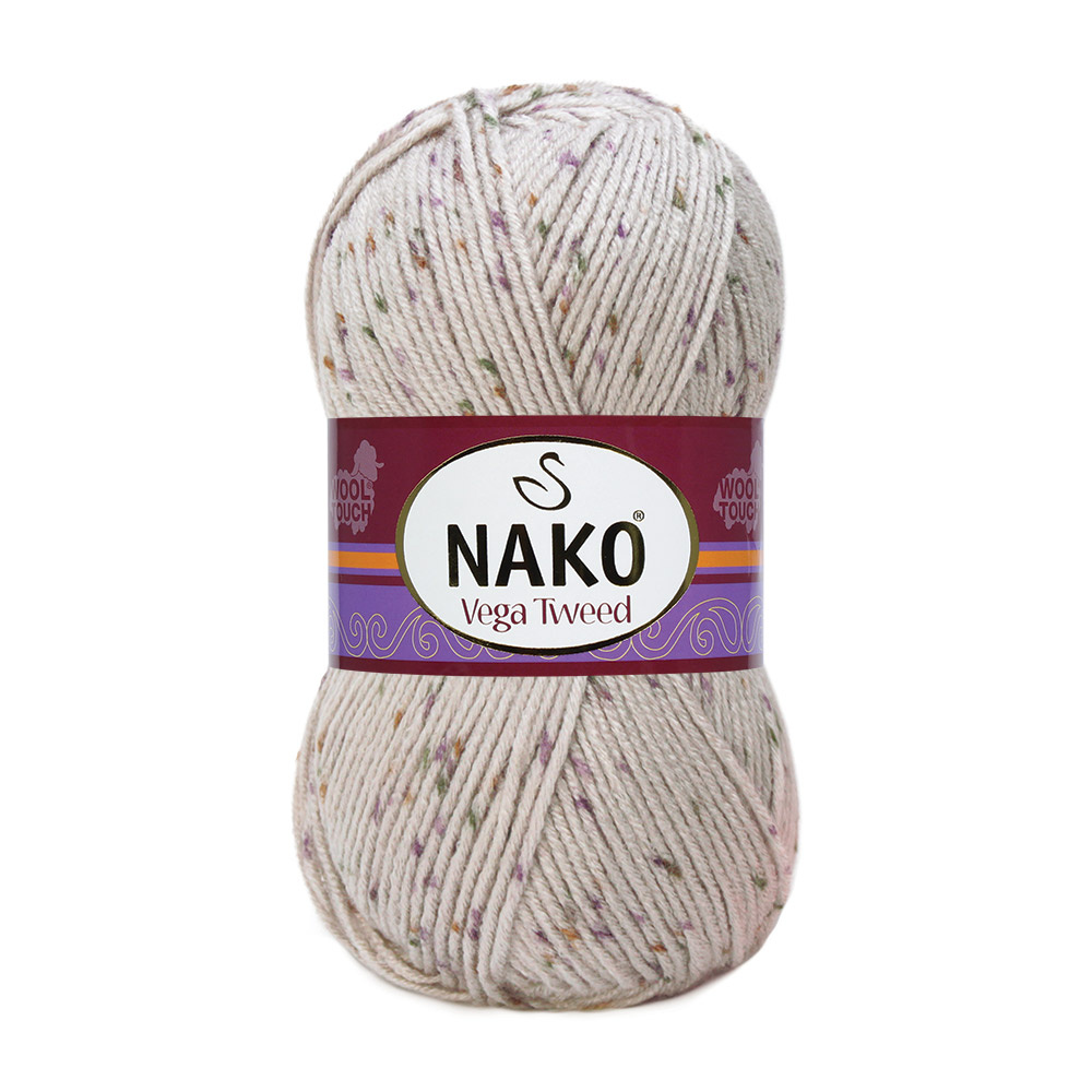 Pletací příze Nako Vega Tweed - 31749 Bílá - Příze Vega Tweed - 31749