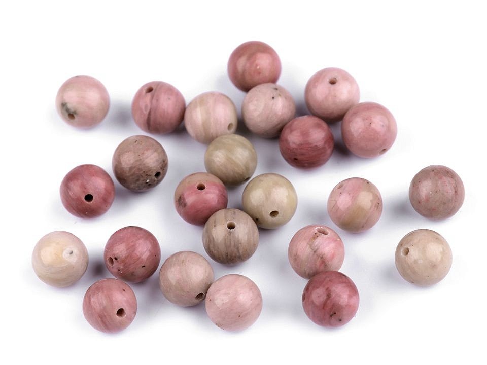 Mineralperlen (5 Stück) Ø8mm - Rhodochrosit - Mineralperlen (5 Stück) Ø8mm - Rhodochrosit