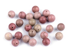 Mineral beads (5pcs) Ø8mm - rhodochrosite