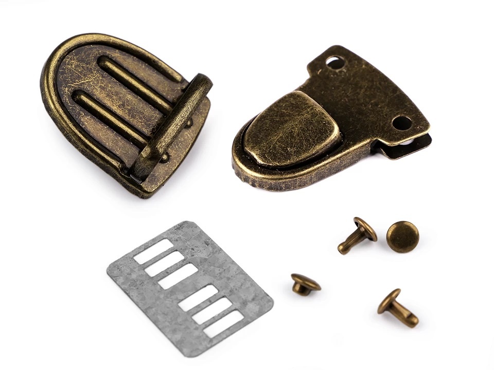 Bag String Fastner Bag fastening set - old brass