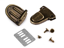 Bag fastening set - old brass - Bag fastening set