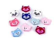 Wooden fox beads (5 pcs. mix of colors).