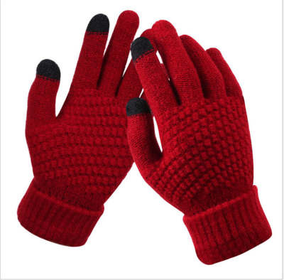 Winter gloves for mobile - red - gloves for mobil phone