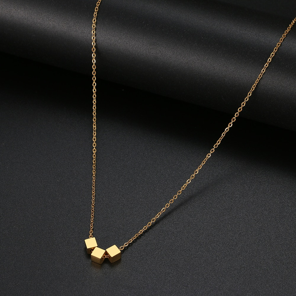 Halskette Glückswürfel - gold - Halskette wurfel