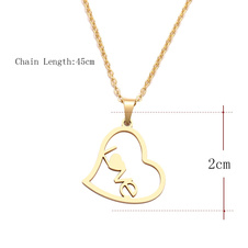 Necklace heart love - gold - necklace heart