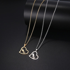 Necklace heart love - silver - necklace heart