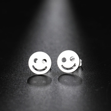 Earrings smiley 1 - silver - earring smiley