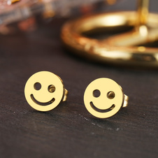 Earrings smiley 1 - gold - earring smiley