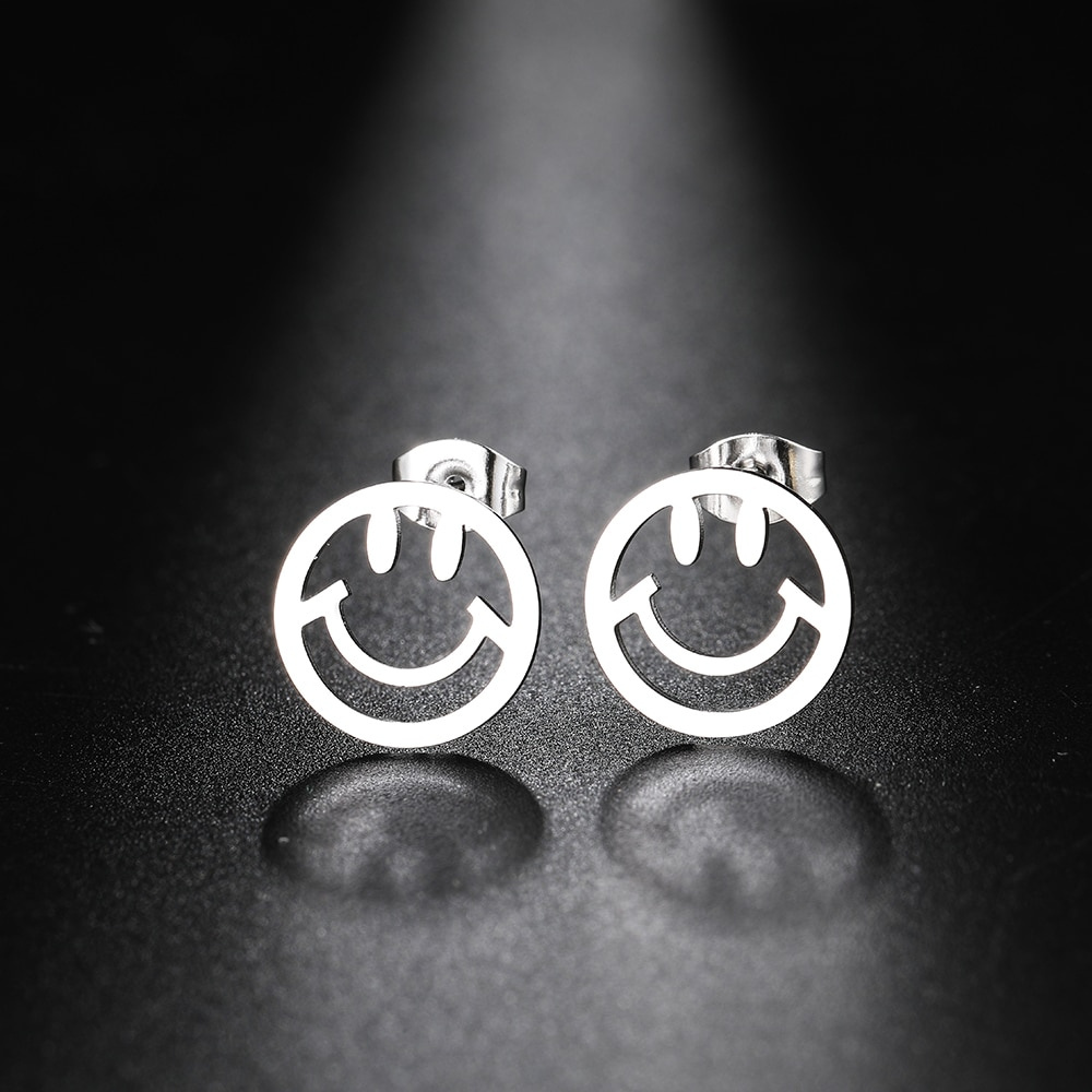 Earrings smiley 2 - silver - earring smiley