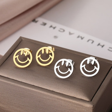 Earrings smiley 2 - silver - earring smiley