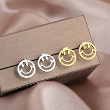 Earrings smiley 2 - silver - earring smiley