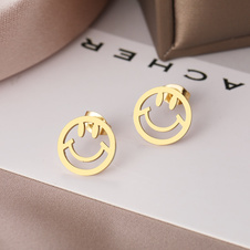 Earrings smiley 2 - gold - earring smiley
