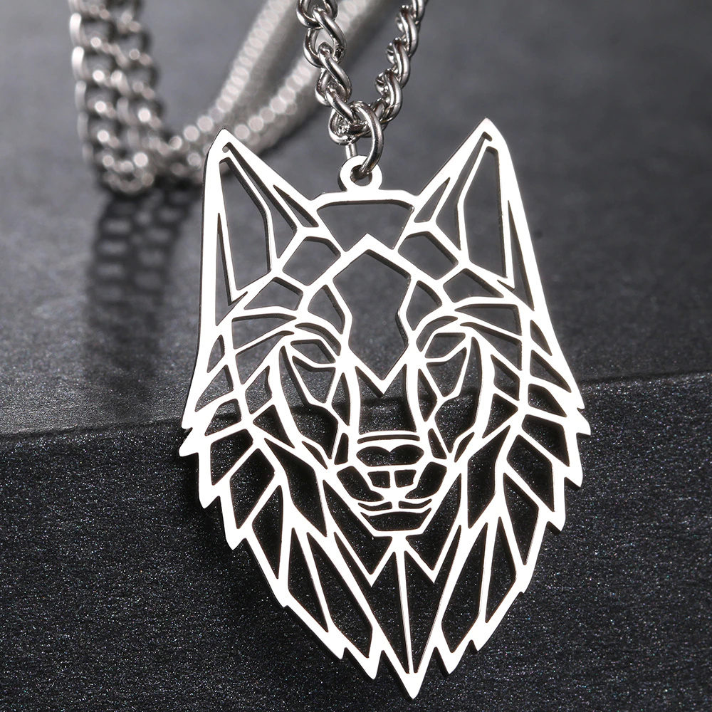 Halskette wolfl - silbern - Halskette wolf