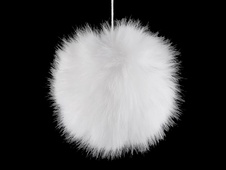 Fur pom pom with loop Ø12 cm