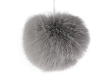 Fur pom pom with loop Ø12 cm