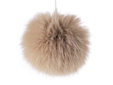 Fur pom pom with loop Ø12 cm