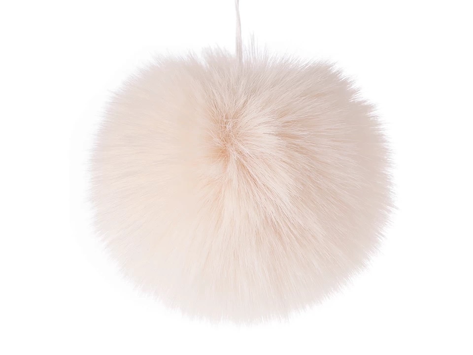 Fur pom pom with loop Ø12 cm