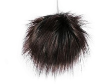 Fur pom pom with loop Ø12 cm