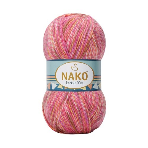 Knitting yarn Nako Bebe Mix 86828 - pink melange