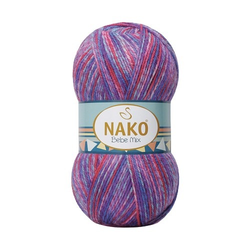 Knitting yarn Nako Bebe Mix - 86829 - pink mélange