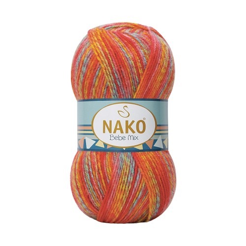Knitting yarn Nako Bebe Mix 86830 - red mélange