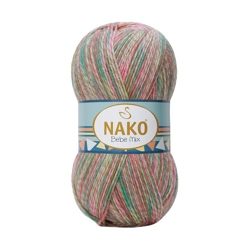 Knitting yarn Nako Bebe Mix 86833 - pink mélange