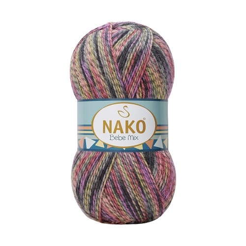 Pletací příze Nako Bebe Mix 86836 - růžová melange