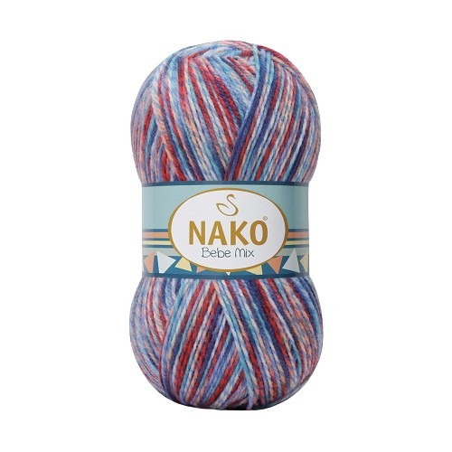 Fils á tricotes Nako Bebe Mix 86840 - mélange bleue