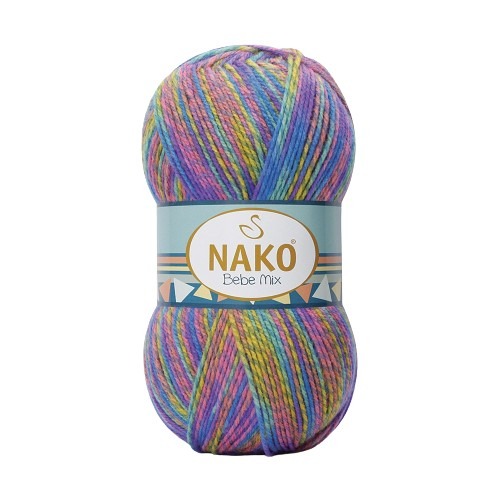 Knitting yarn Nako Bebe Mix 86841 - blue mélange