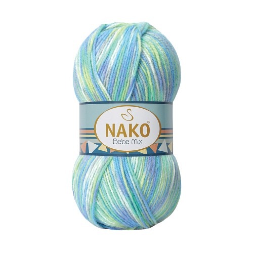 Knitting yarn Nako Bebe Mix 8709 - blue mélange