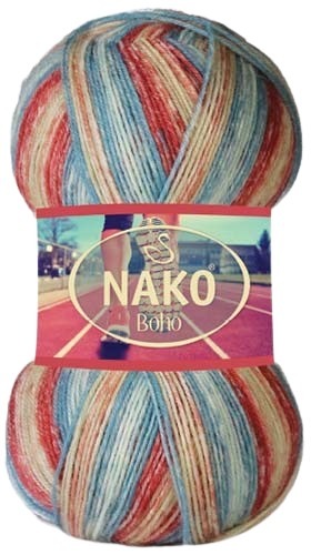 Pletací příze Nako Boho 32452 - červená