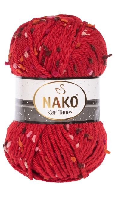 Knitting yarn Kar Tanesi 60268 - red - Nako Kar Tanesi 60268