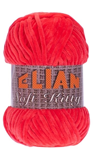 Pletací příze Elian Soft Kitty 97441 - červená