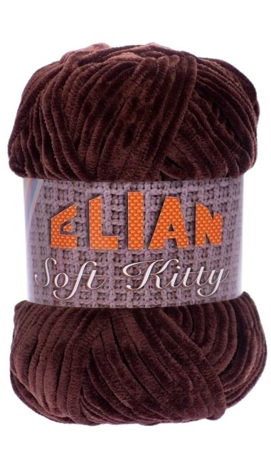Pletací příze Elian Soft Kitty 97445 - hnědá