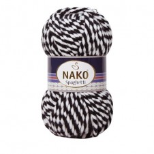 Pletací příze Nako spaghetti 3086 - černobílá