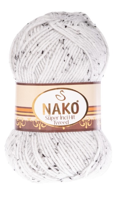 Priadza Super Inci Hit Tweed 208S - biela - Nako Super Inci Hit Tweed 208S