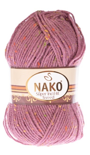 Knitting yarn Super Inci Hit Tweed 569 - pink - Nako Super Inci Hit Tweed 569