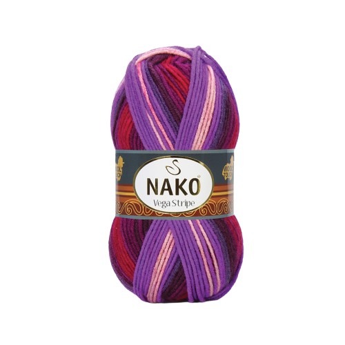 Knitting yarn Vega Stripe 82412 - red