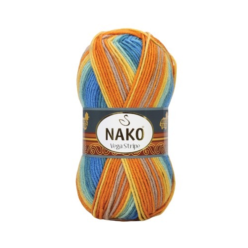 Knitting yarn Vega Stripe 82421 - orange