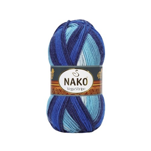 Pletací příze Nako Vega Stripe 82423 - modrá