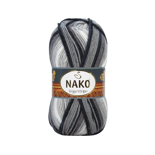 Priadza Vega Stripe 82424 - čierna