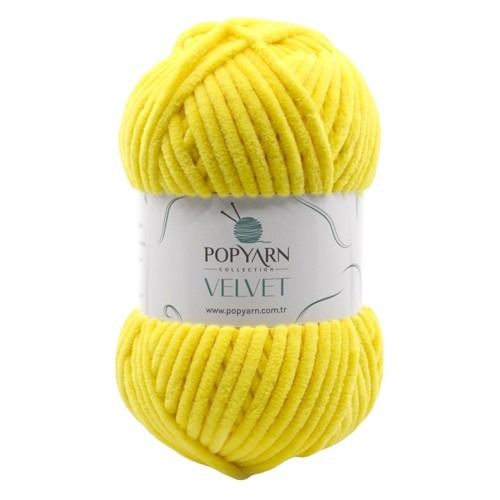 Žinylková příze Velvet B012 - žlutá