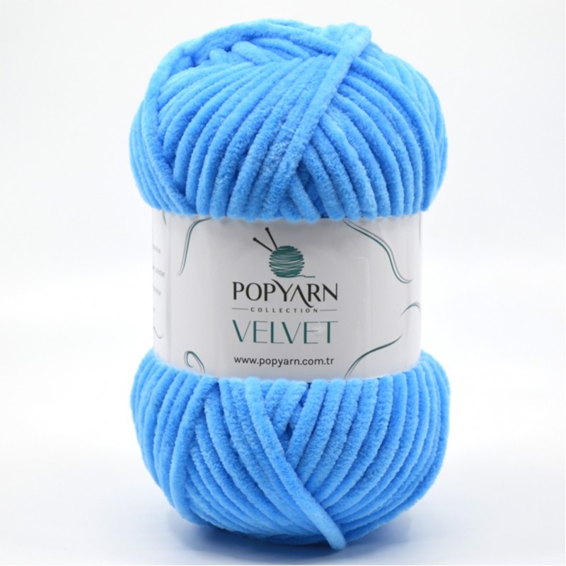 Fil à tricoter Velvet B019 - bleu