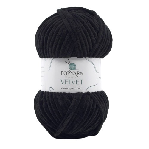 Knitting yarn Velvet B025 - black