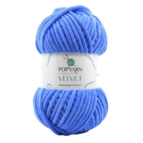 Fil à tricoter Velvet B028 - bleu
