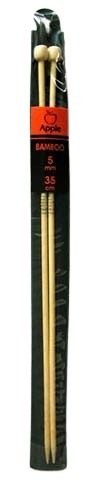 Pletací jehlice rovné bambusové - 5 mm