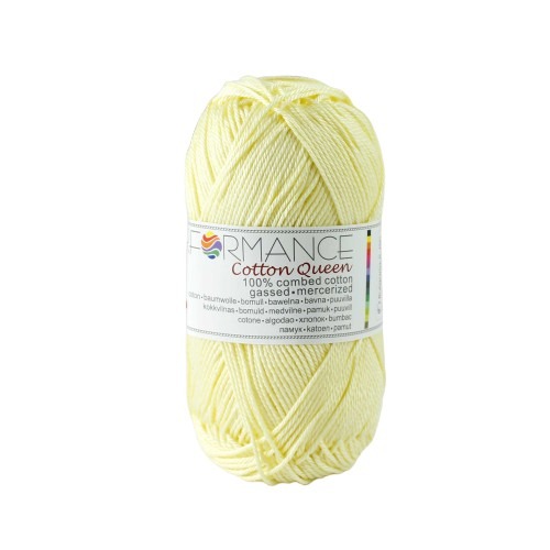 Bavlněná příze Cotton Queen 0175 - žlutá 50g 125m