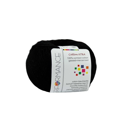 Bavlněná příze Cotton Xtra 01 - černá 50g 150m